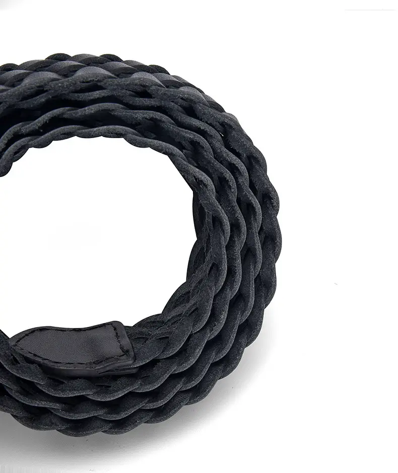 White Braid Men's Genuine Leather Belt — feature 9