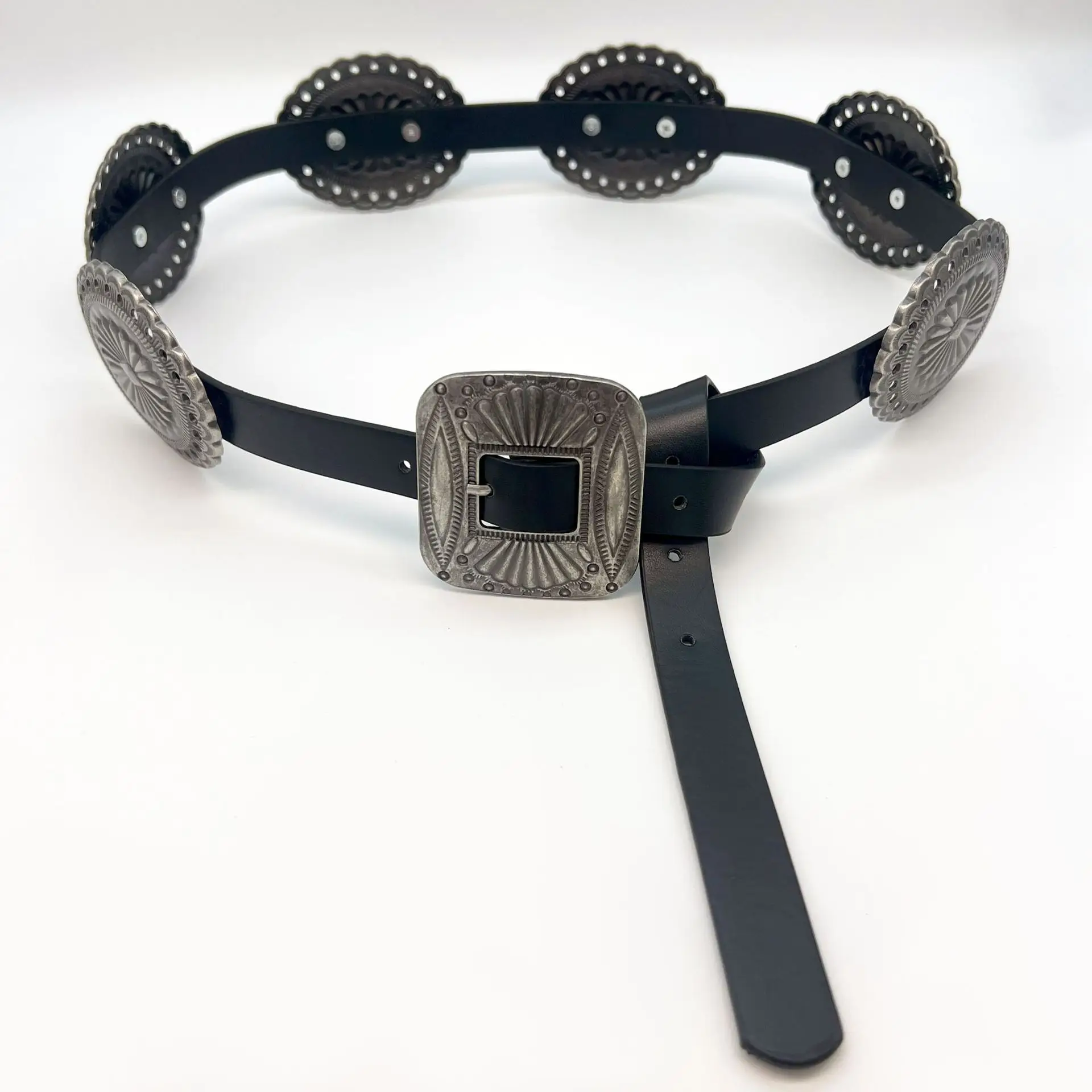 2024 Retro Western Belt Large Black Women's Belt - Image 5