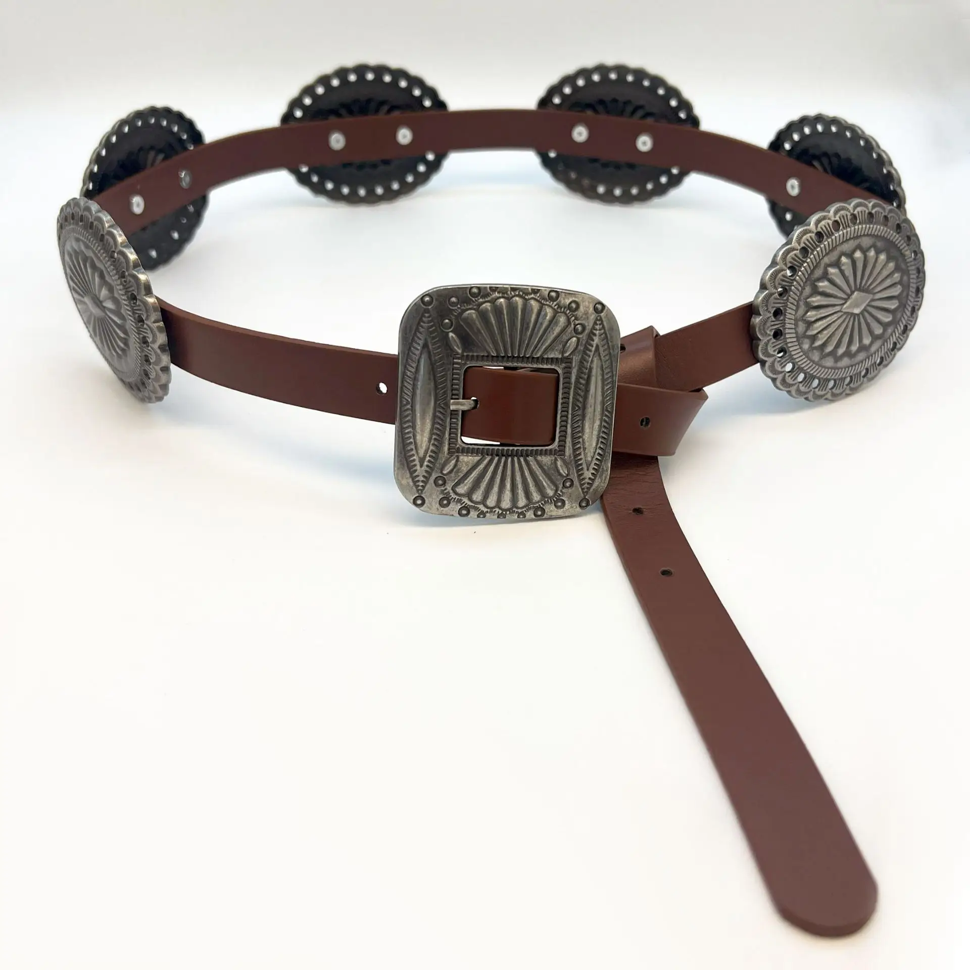 2024 Retro Western Belt Large Black Women's Belt - Image 7