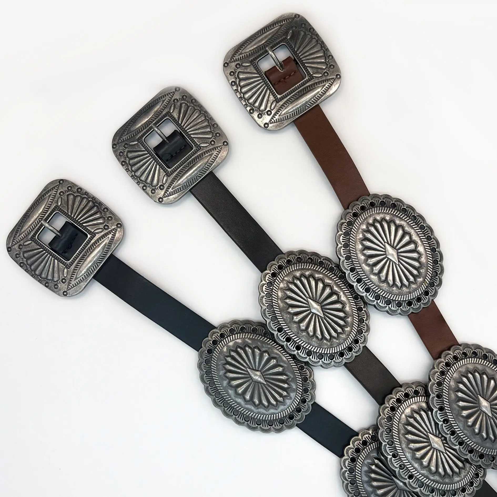 2024 Retro Western Belt Large Black Women's Belt — feature 3