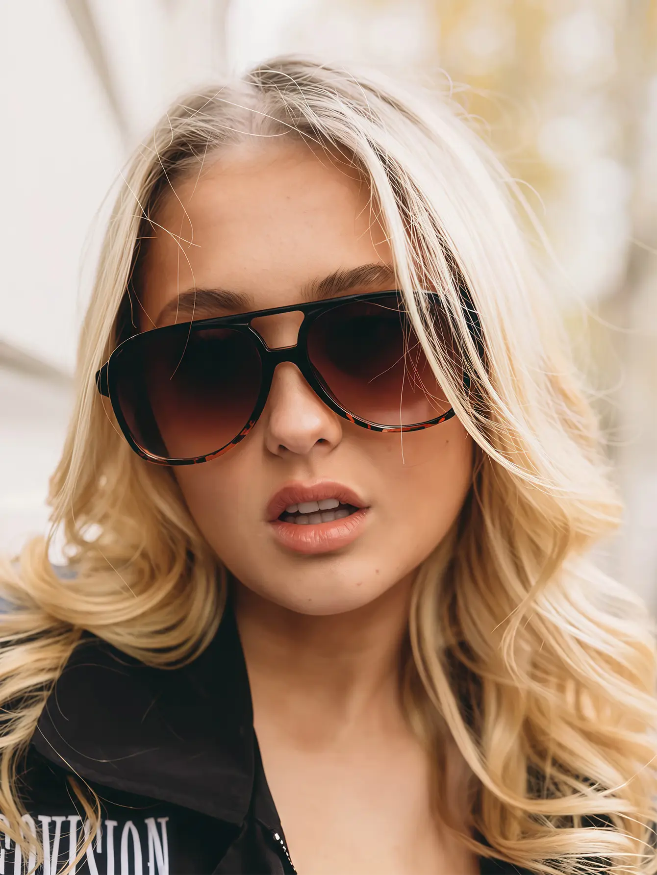 Aviator Sunglasses Women's Anti-UV Leopard Print Large Frame — feature 1
