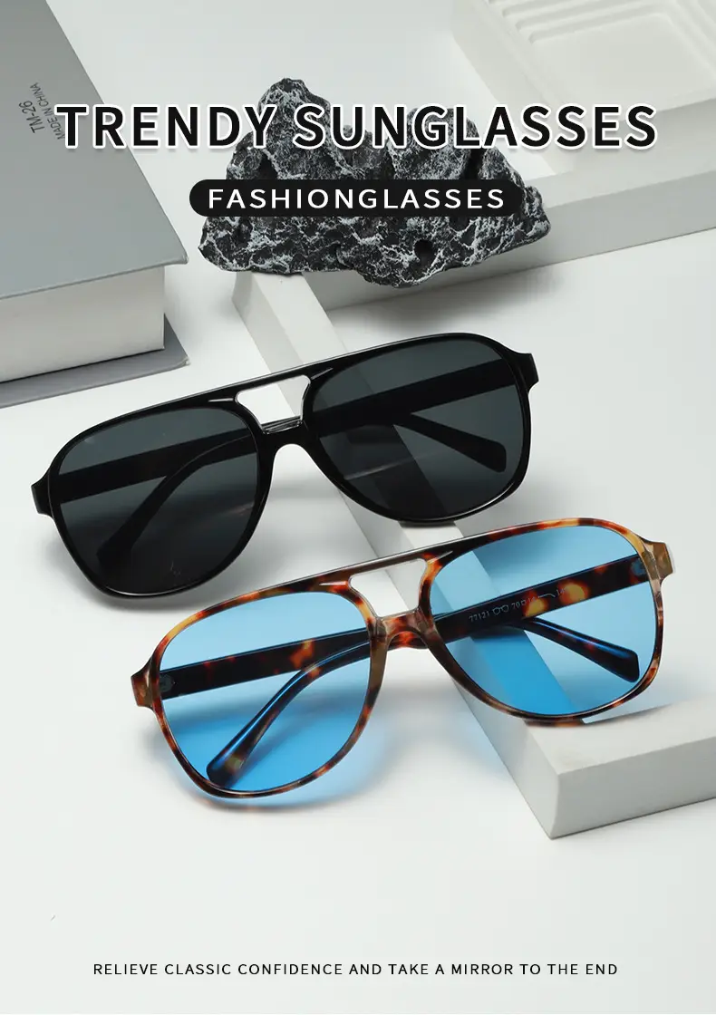 Aviator Sunglasses Women's Anti-UV Leopard Print Large Frame — feature 2