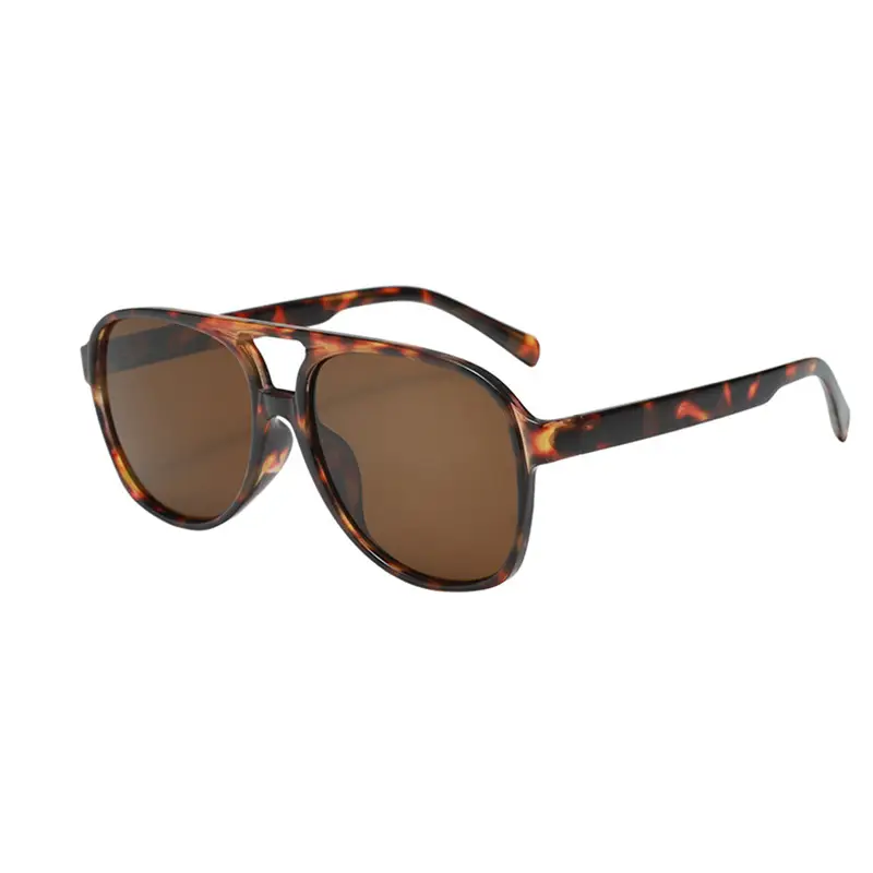Aviator Sunglasses Women's Anti-UV Leopard Print Large Frame - Image 8