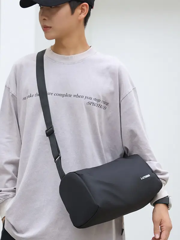Men's Black Crossbody Travel Bag Lightweight Lightweight Travel Bag - Image 3