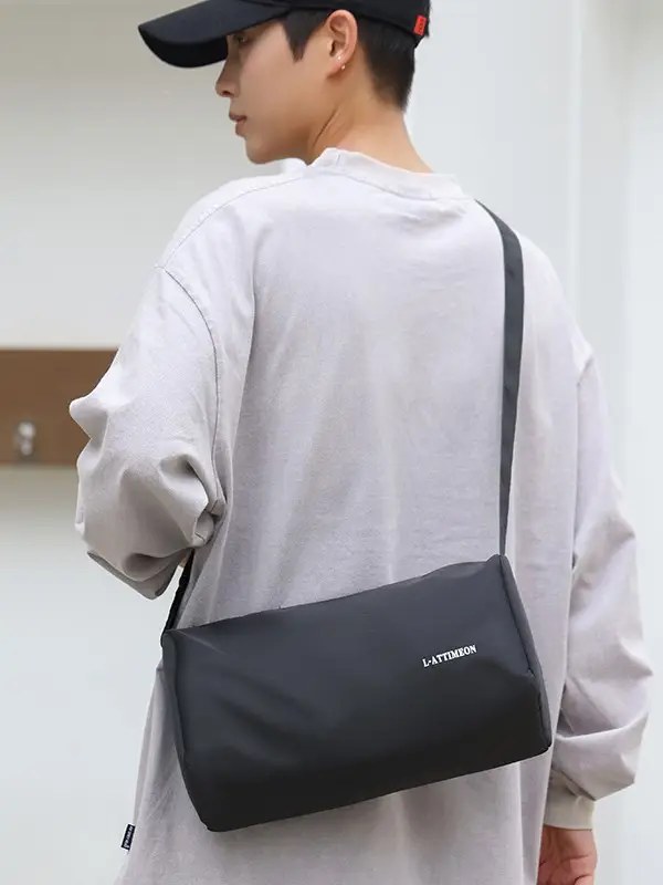 Men's Black Crossbody Travel Bag Lightweight Lightweight Travel Bag - Image 4