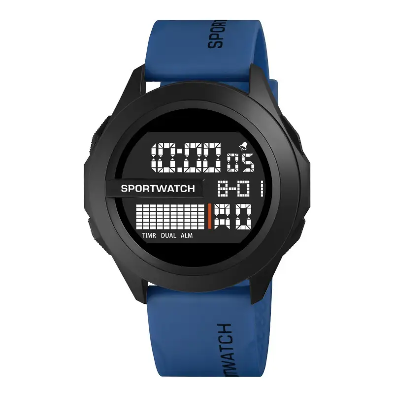 Men's Blue Digital Sportwatch with Water Resistant Strap - Image 11