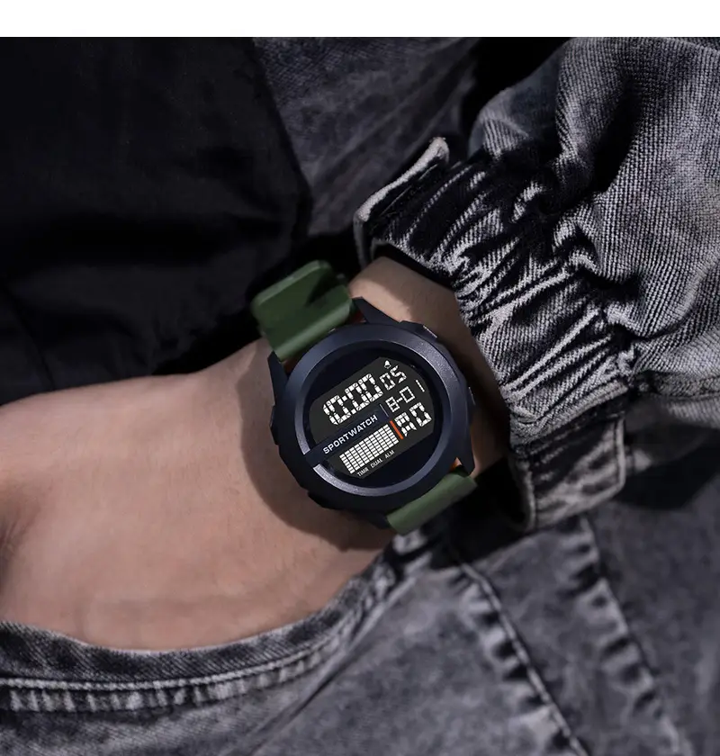 Men's Blue Digital Sportwatch with Water Resistant Strap — feature 12