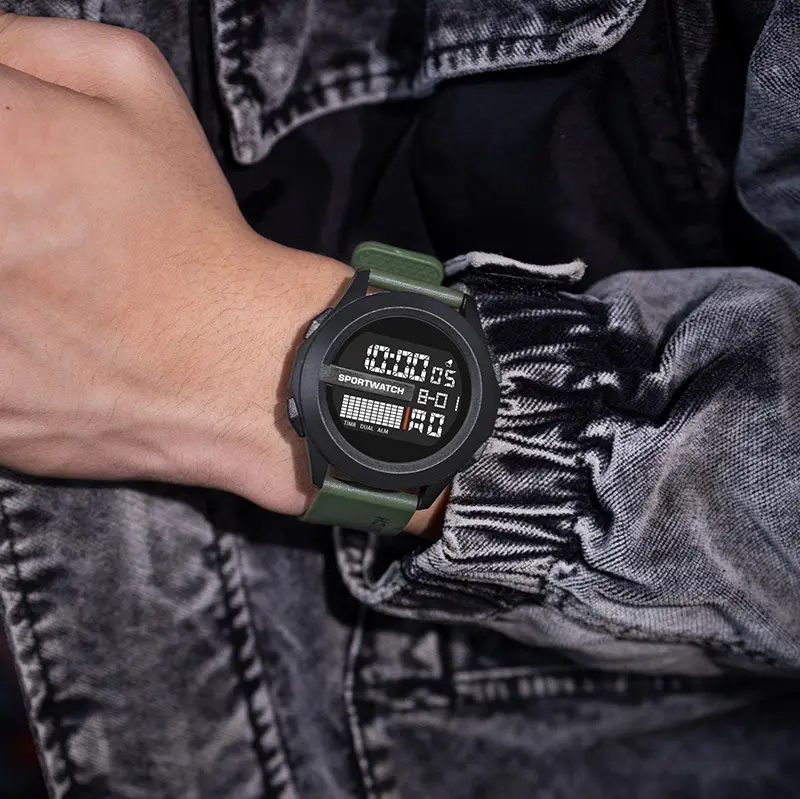 Men's Blue Digital Sportwatch with Water Resistant Strap — feature 6