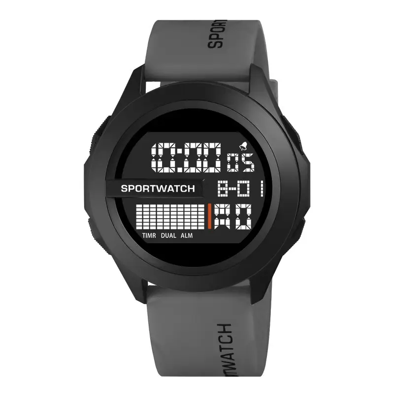 Men's Blue Digital Sportwatch with Water Resistant Strap - Image 2