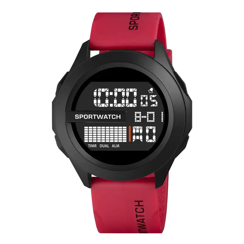 Men's Blue Digital Sportwatch with Water Resistant Strap - Image 3
