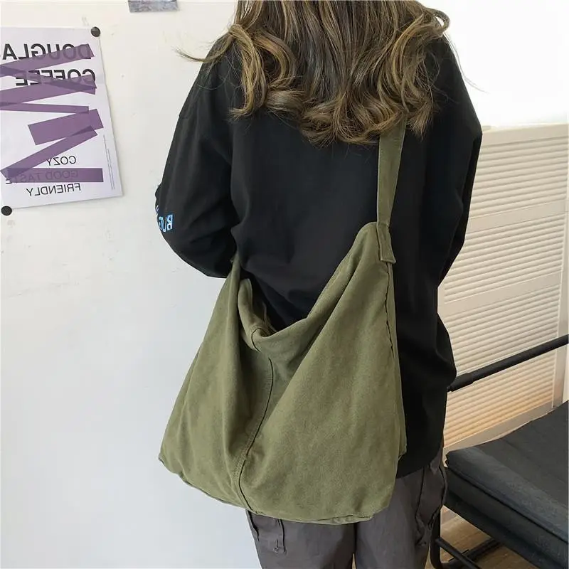 Green Canvas Crossbody Bag for College Students - Image 5