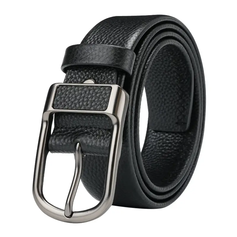 Men's Black Cowhide Belt with Silver Buckle - Image 6