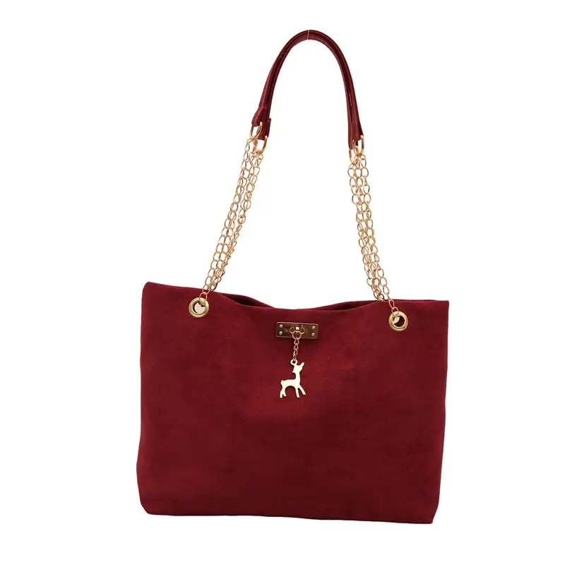 Vintage Textured Chain Shoulder Bag Women Brown 2024 Winter - Image 10