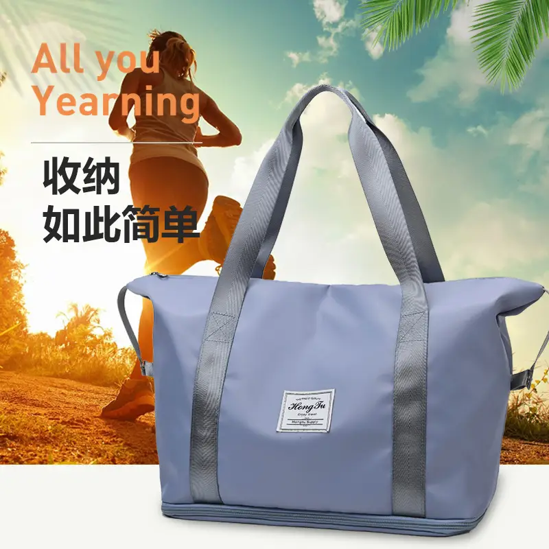 Women's Blue Travel Bag Large Capacity Portable Storage Bag - Image 12