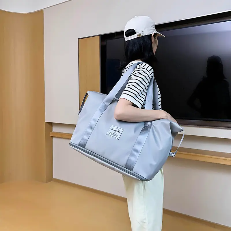 Women's Blue Travel Bag Large Capacity Portable Storage Bag - Image 14