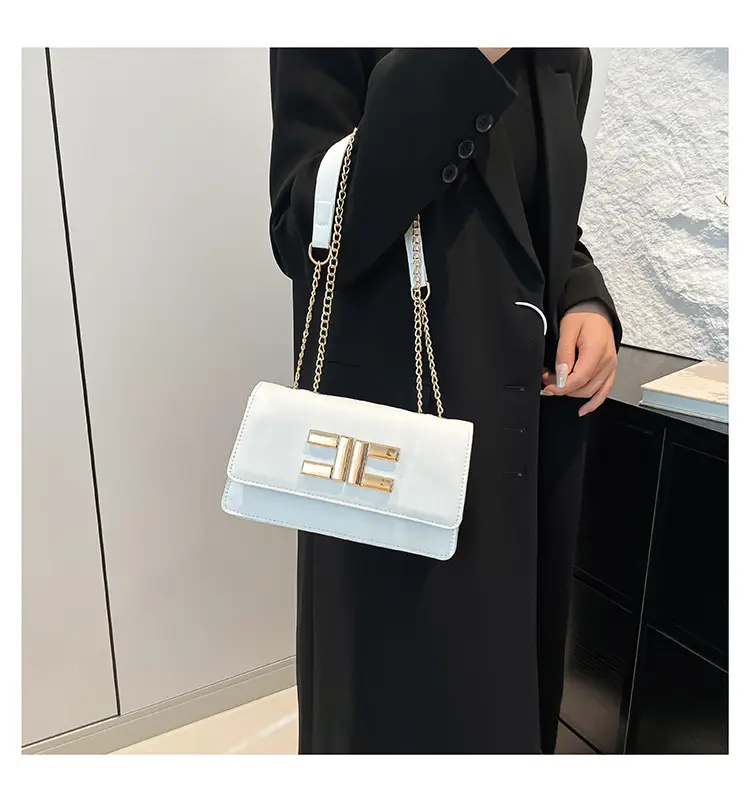 White Leather Chain Shoulder Bag for Women 2024 — feature 12