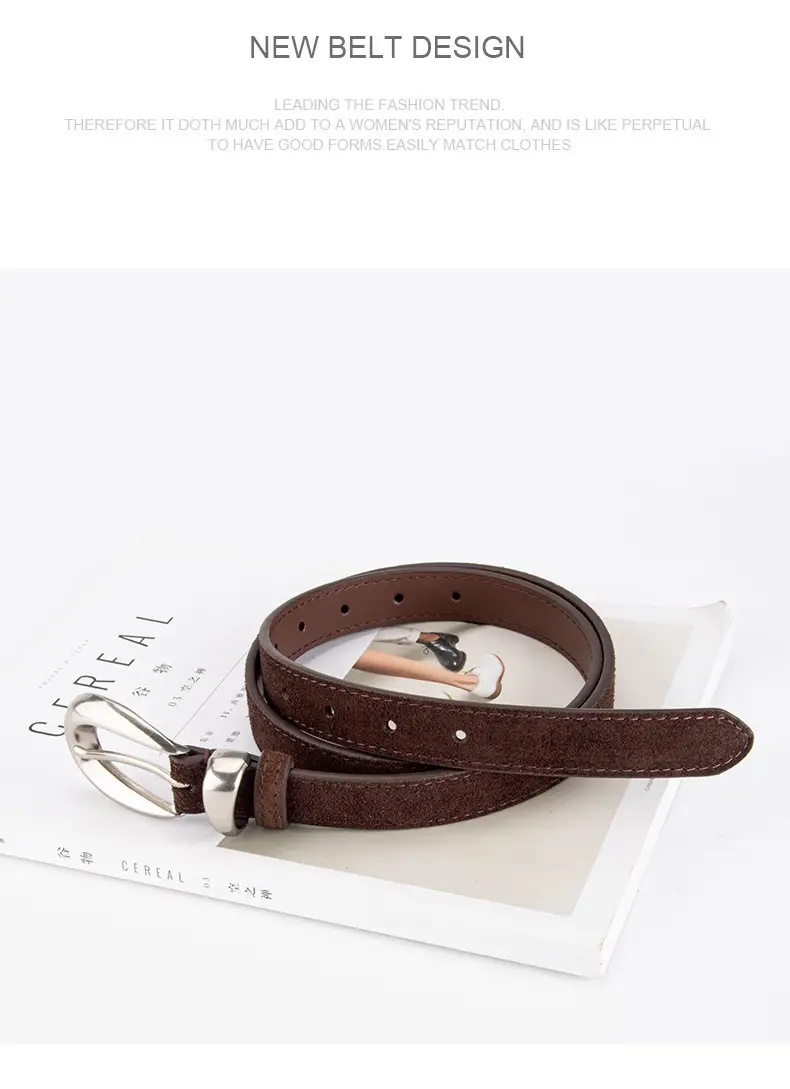 Frosted Leather Belt for Women Cross Border High End — feature 10