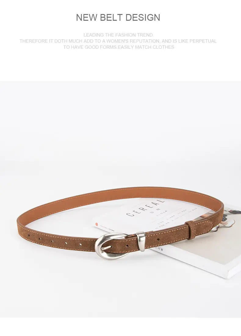 Frosted Leather Belt for Women Cross Border High End — feature 13