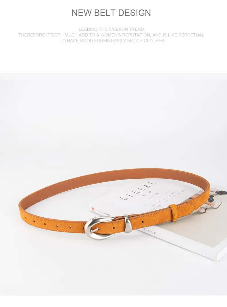 Frosted Leather Belt for Women Cross Border High End — feature 14