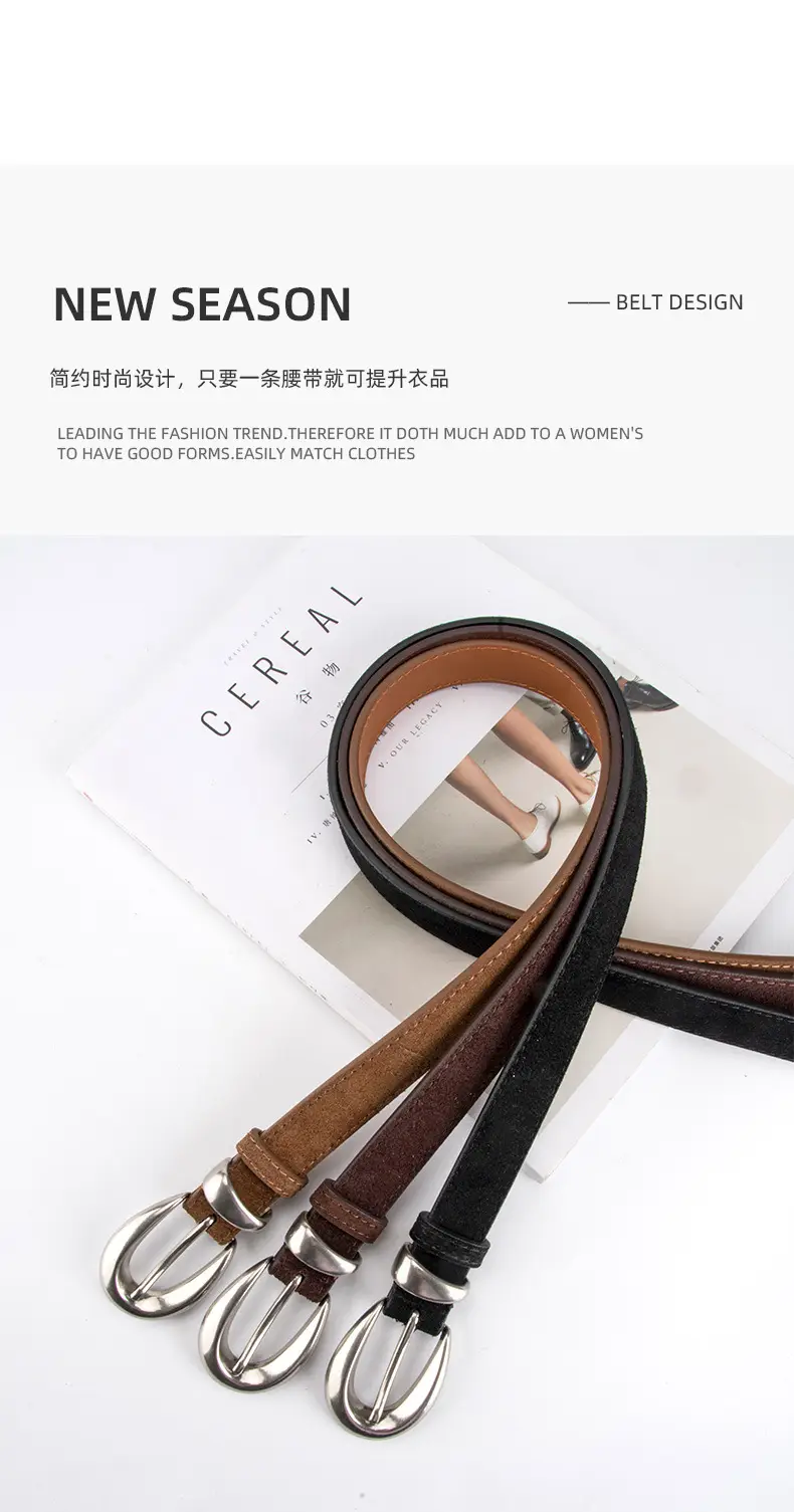 Frosted Leather Belt for Women Cross Border High End — feature 4