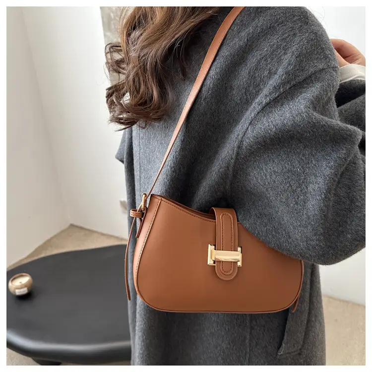 Black Women's Crossbody Bag with Gold Logo — feature 11