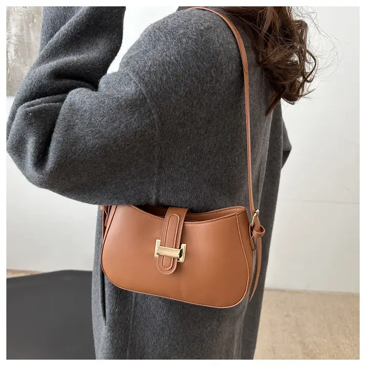 Black Women's Crossbody Bag with Gold Logo — feature 14