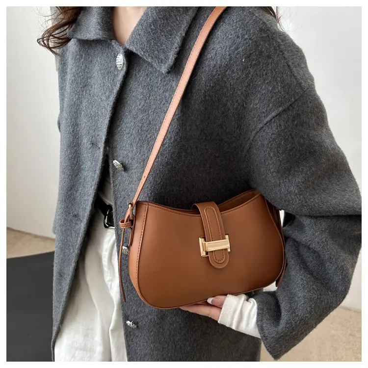 Black Women's Crossbody Bag with Gold Logo — feature 15