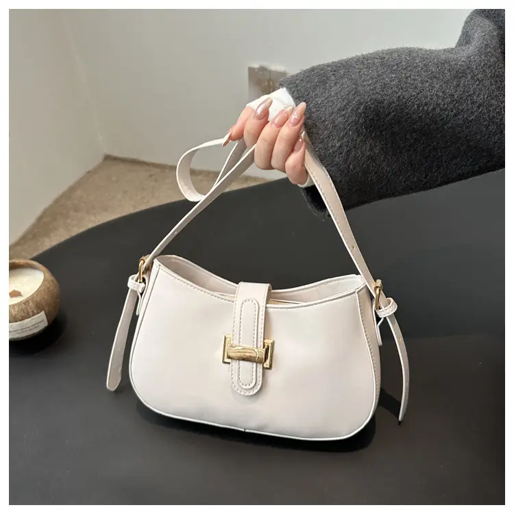 Black Women's Crossbody Bag with Gold Logo — feature 16