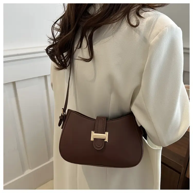 Black Women's Crossbody Bag with Gold Logo — feature 29