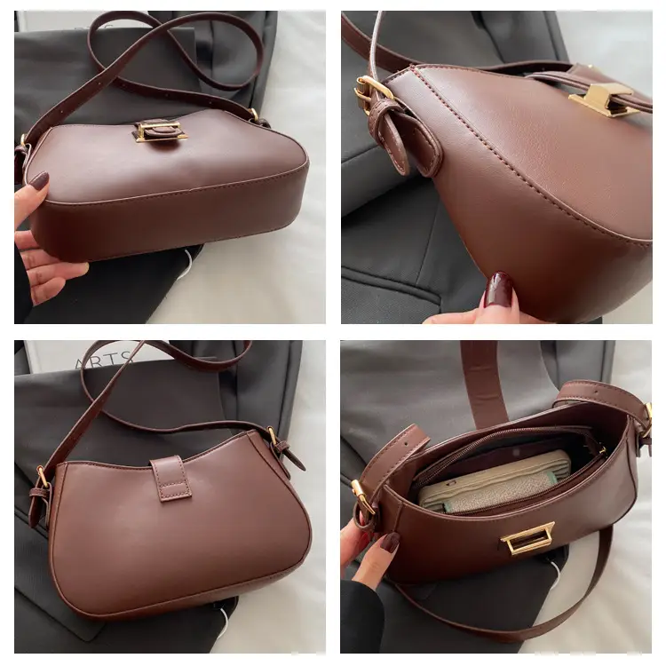 Black Women's Crossbody Bag with Gold Logo — feature 8