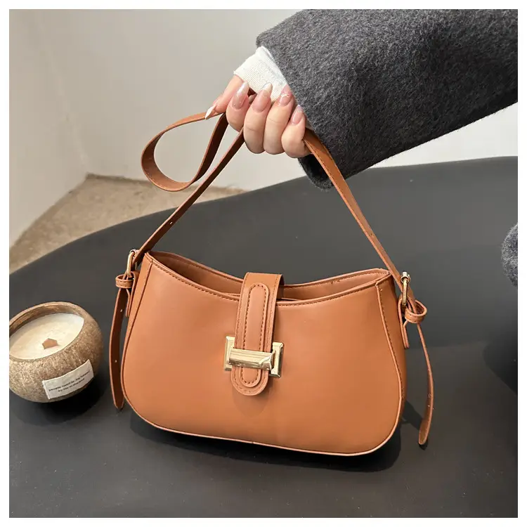 Black Women's Crossbody Bag with Gold Logo — feature 9