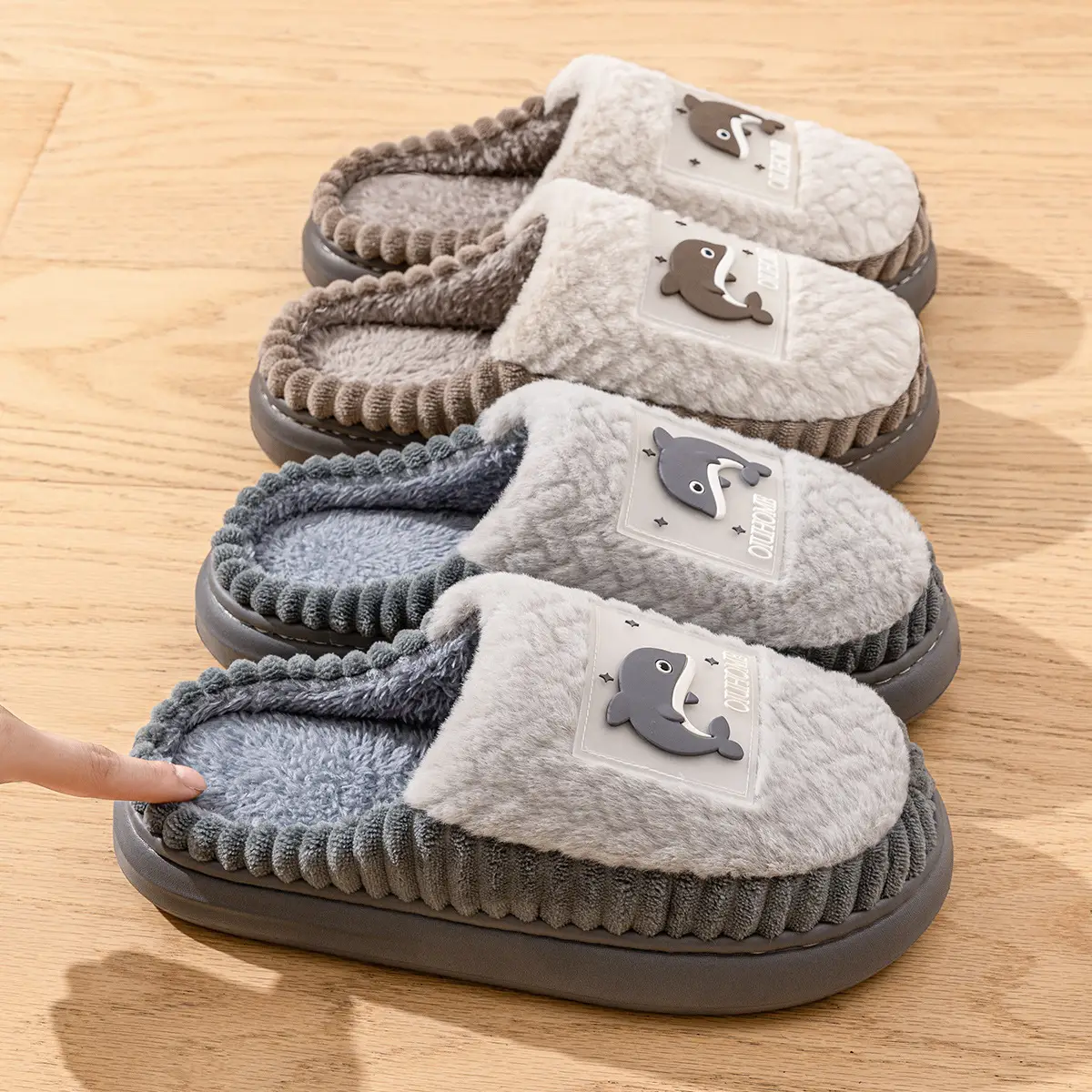 Grace Cotton Slippers Men Autumn Winter Warm Thick Soft