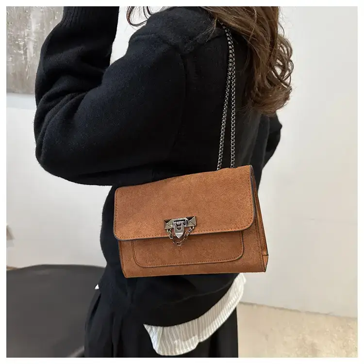 Korean Style Brown Square Crossbody Bag Women 2024 - Image 7
