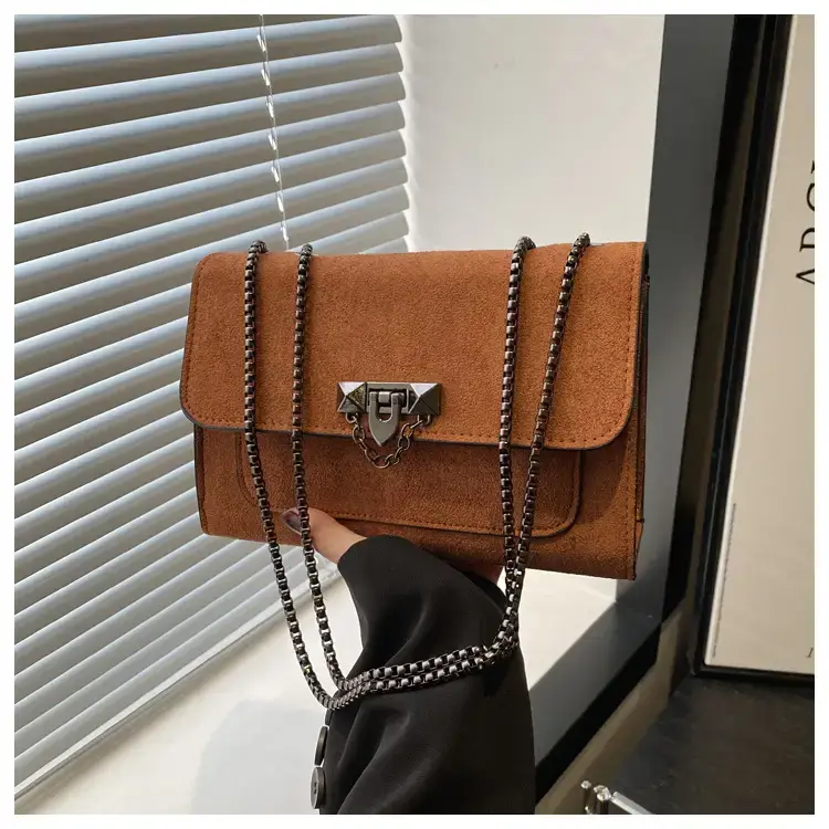 Korean Style Brown Square Crossbody Bag Women 2024 - Image 4