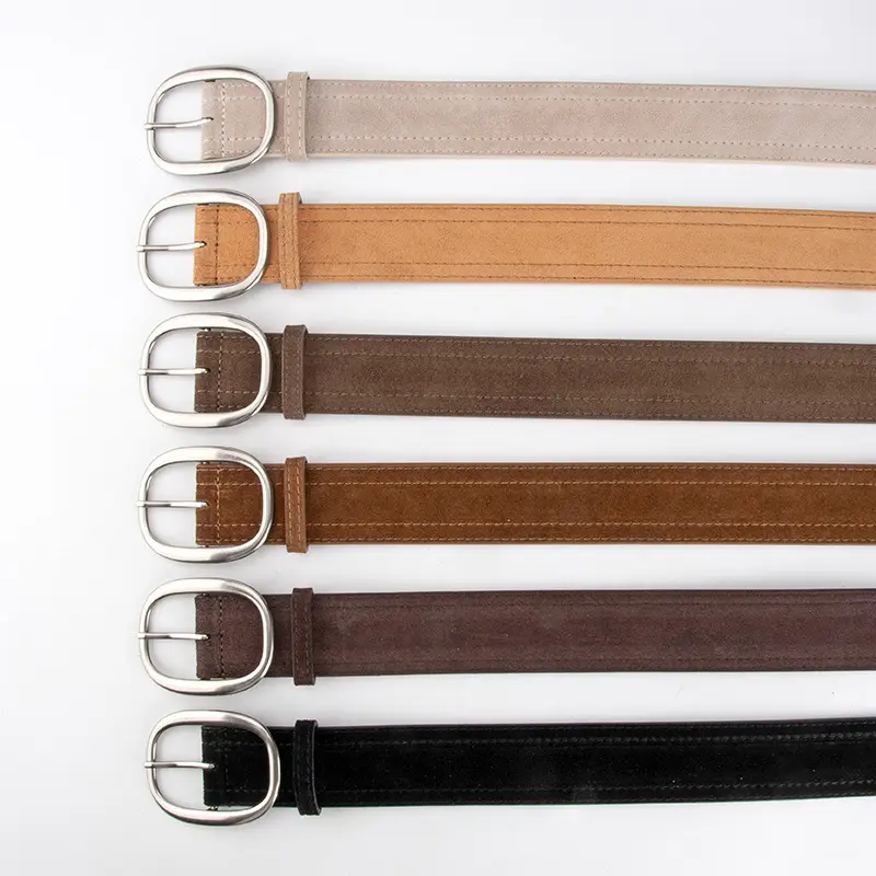 Women's Vintage Belt with Round Buckle & Anti-Velvet Leather