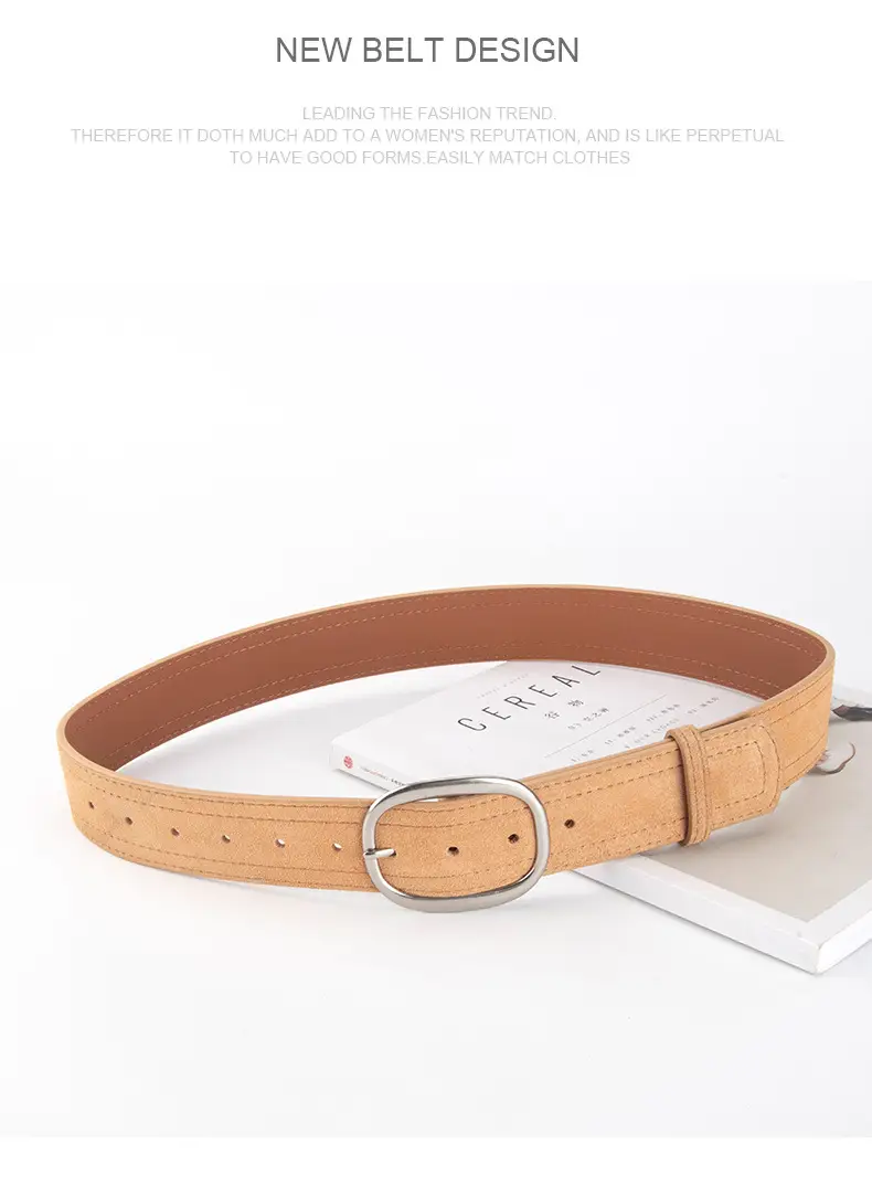 Women's Vintage Belt with Round Buckle & Anti-Velvet Leather — feature 14