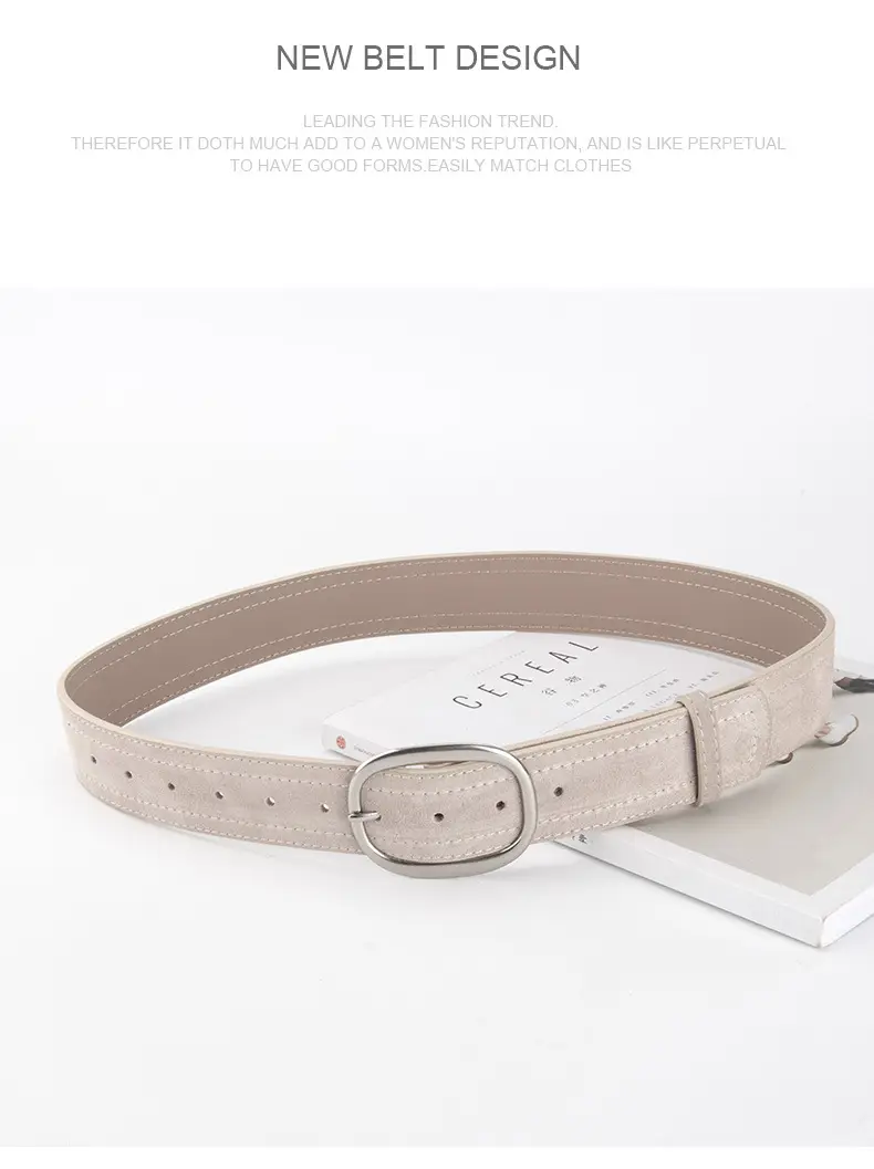 Women's Vintage Belt with Round Buckle & Anti-Velvet Leather — feature 15