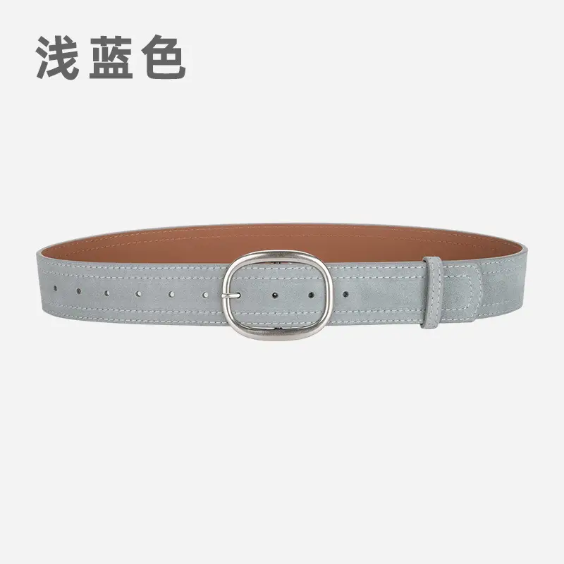 Women's Vintage Belt with Round Buckle & Anti-Velvet Leather