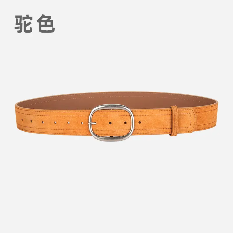 Women's Vintage Belt with Round Buckle & Anti-Velvet Leather