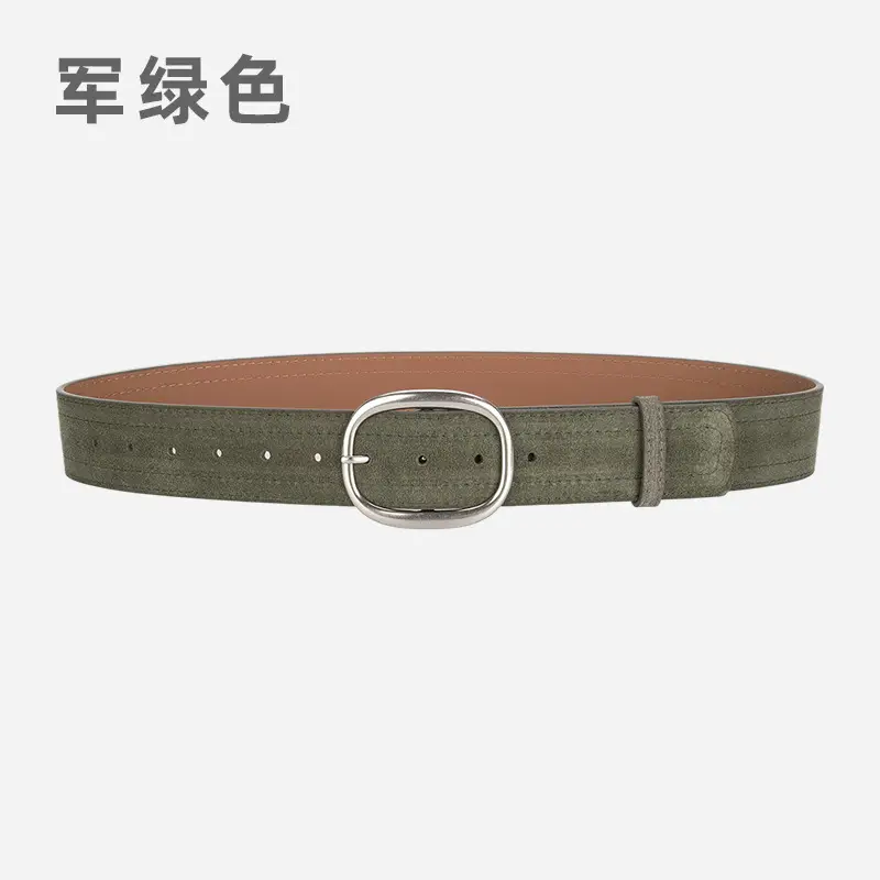 Women's Vintage Belt with Round Buckle & Anti-Velvet Leather