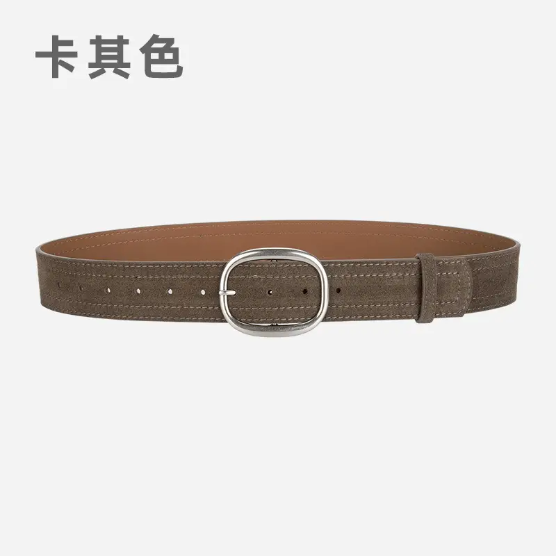 Women's Vintage Belt with Round Buckle & Anti-Velvet Leather
