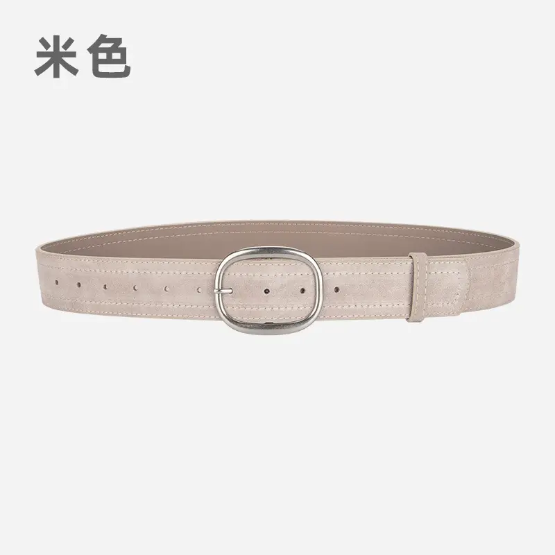 Women's Vintage Belt with Round Buckle & Anti-Velvet Leather