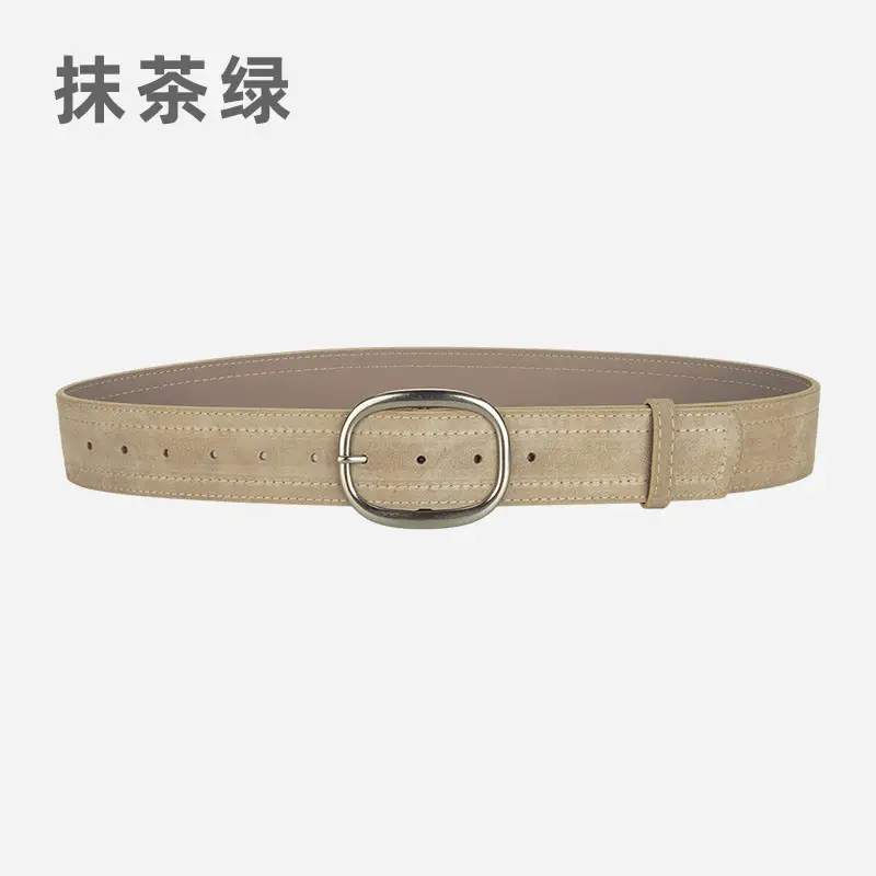 Women's Vintage Belt with Round Buckle & Anti-Velvet Leather