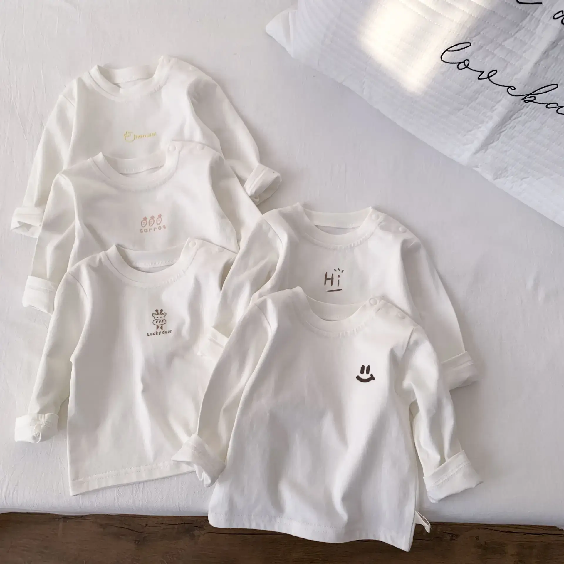 Pure Cotton White Base Shirt for Boys Girls Spring Autumn — feature 1