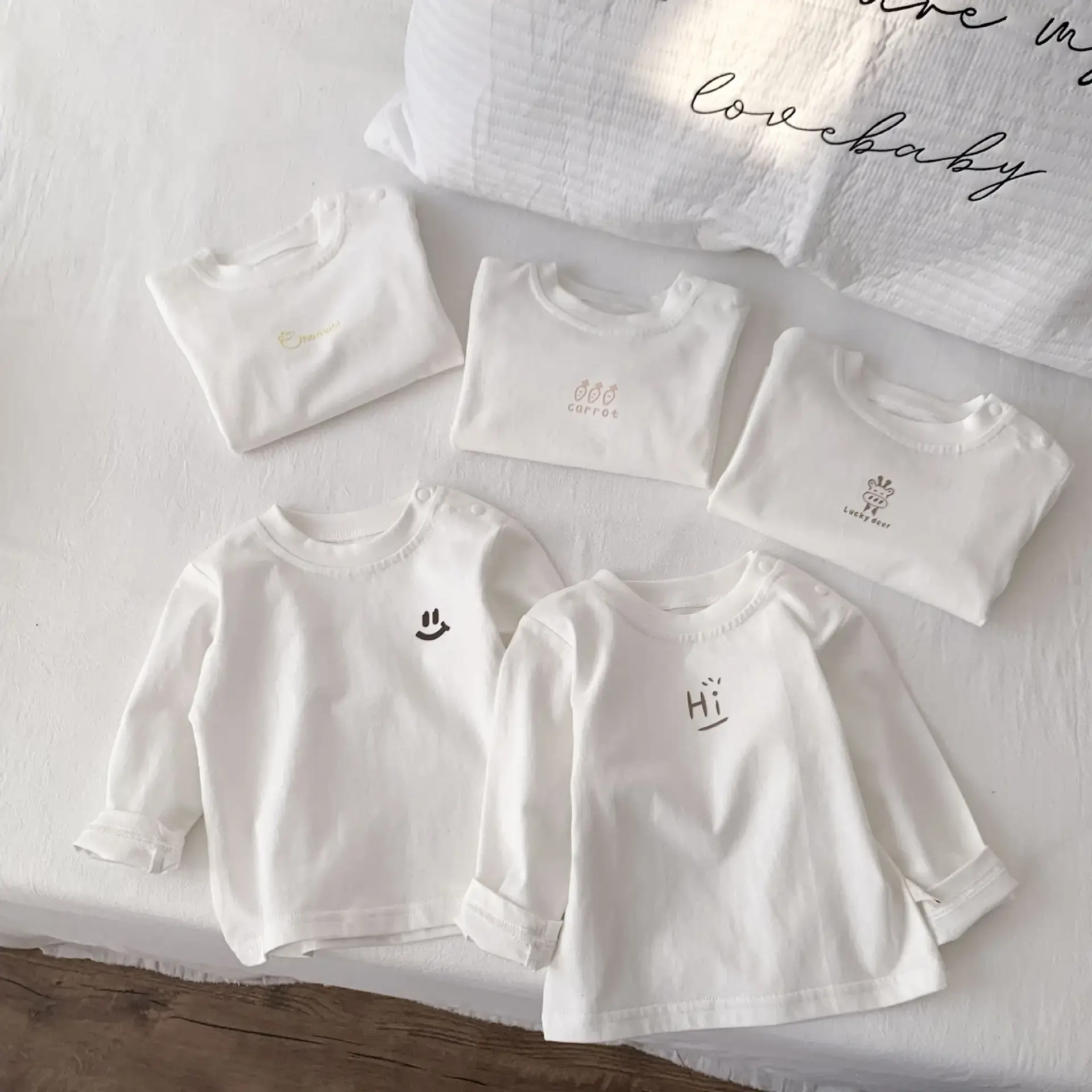 Pure Cotton White Base Shirt for Boys Girls Spring Autumn — feature 2