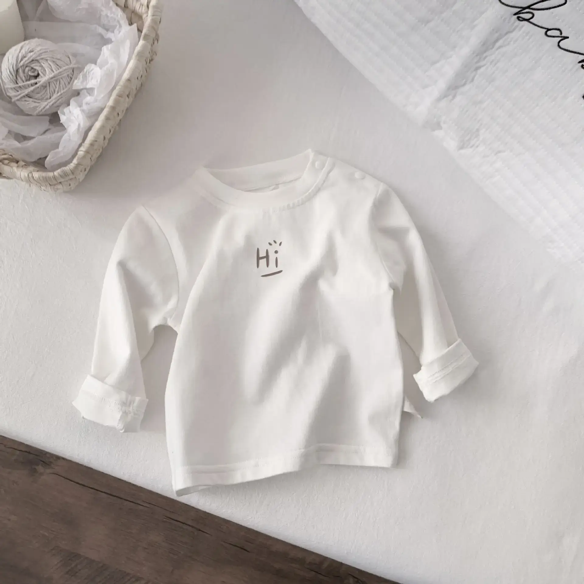 Pure Cotton White Base Shirt for Boys Girls Spring Autumn - Image 2