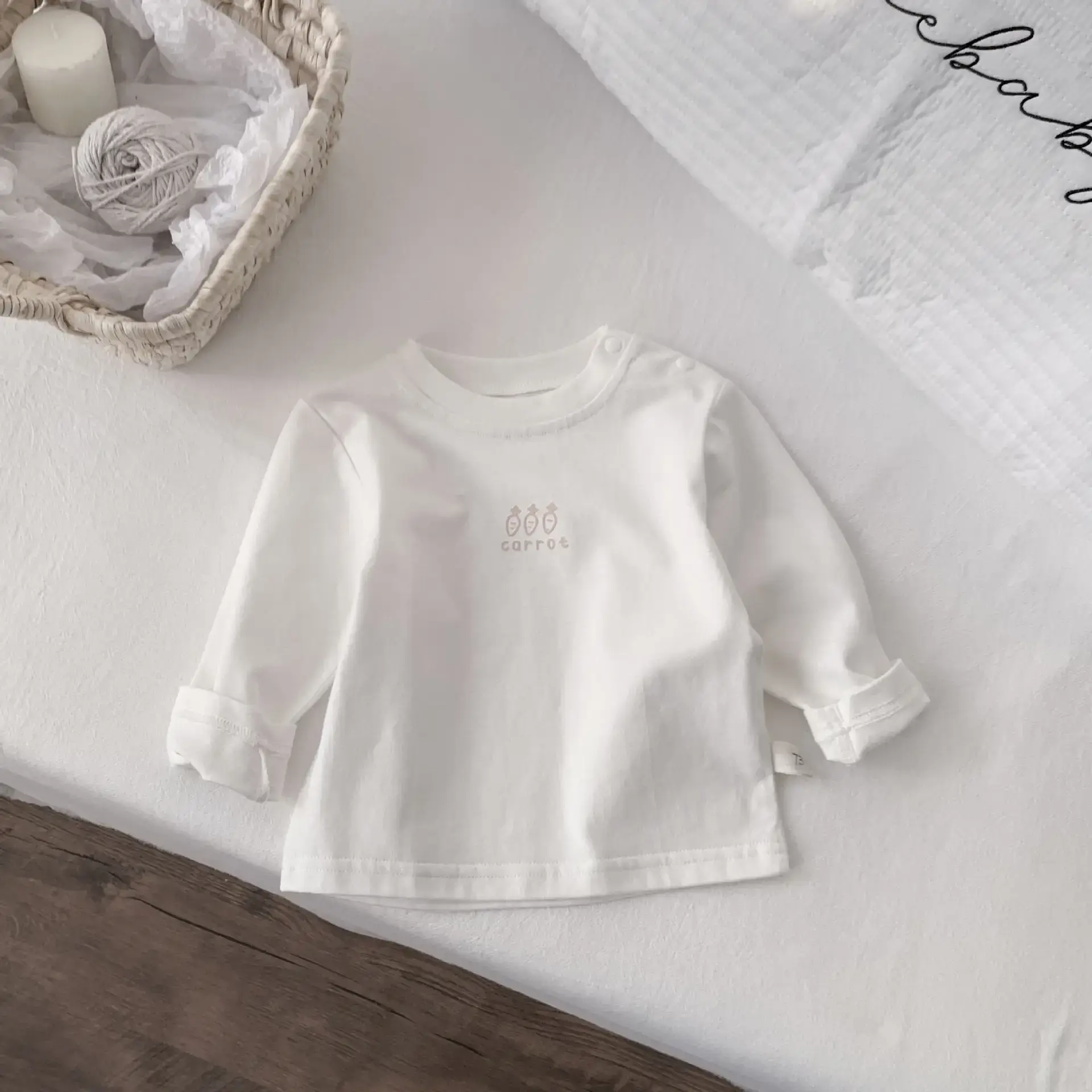Pure Cotton White Base Shirt for Boys Girls Spring Autumn - Image 4