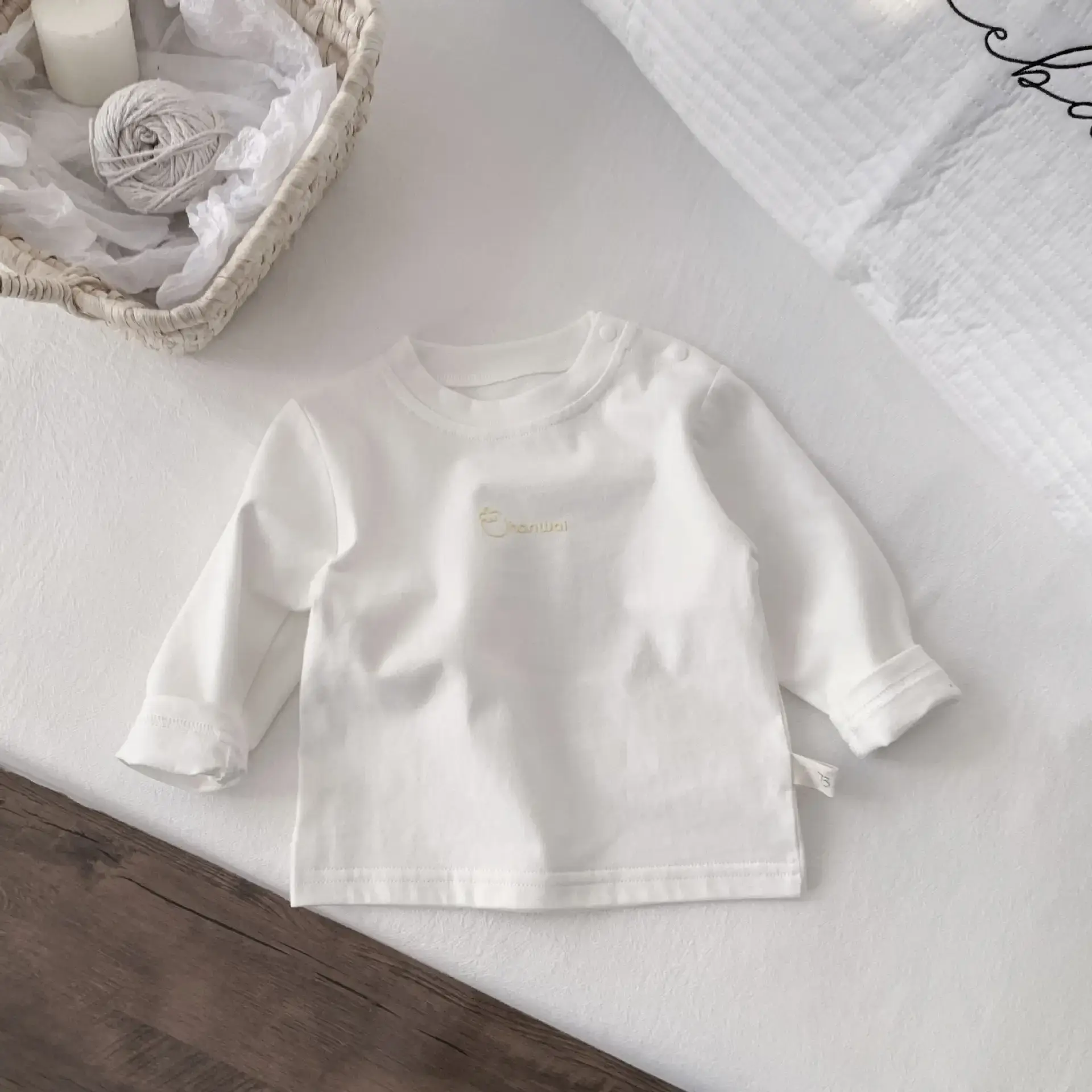 Pure Cotton White Base Shirt for Boys Girls Spring Autumn - Image 5