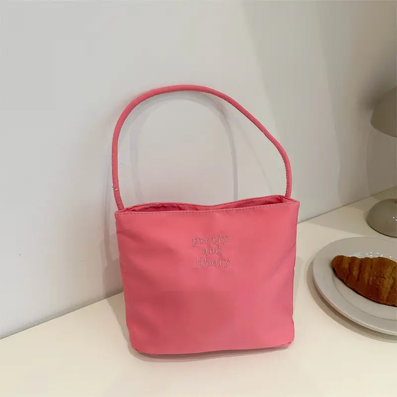 Pink Embroidered Shoulder Bag for Women 2024 - Image 5