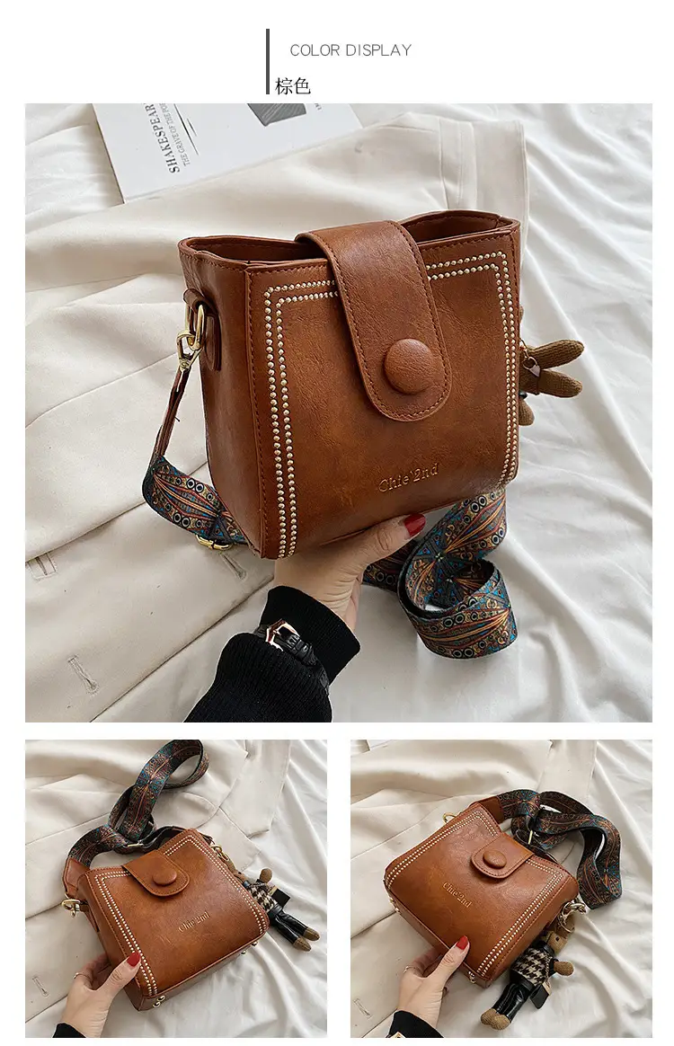 Black Women's Crossbody Shoulder Bag with Studded Design — feature 13